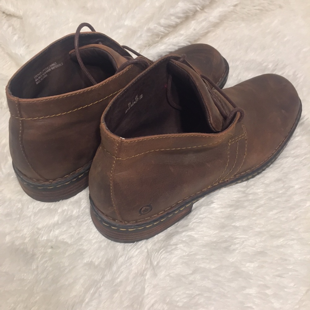 Born Brown Leather Chukka Boots Size 11US 45EU - Picture 4 of 15